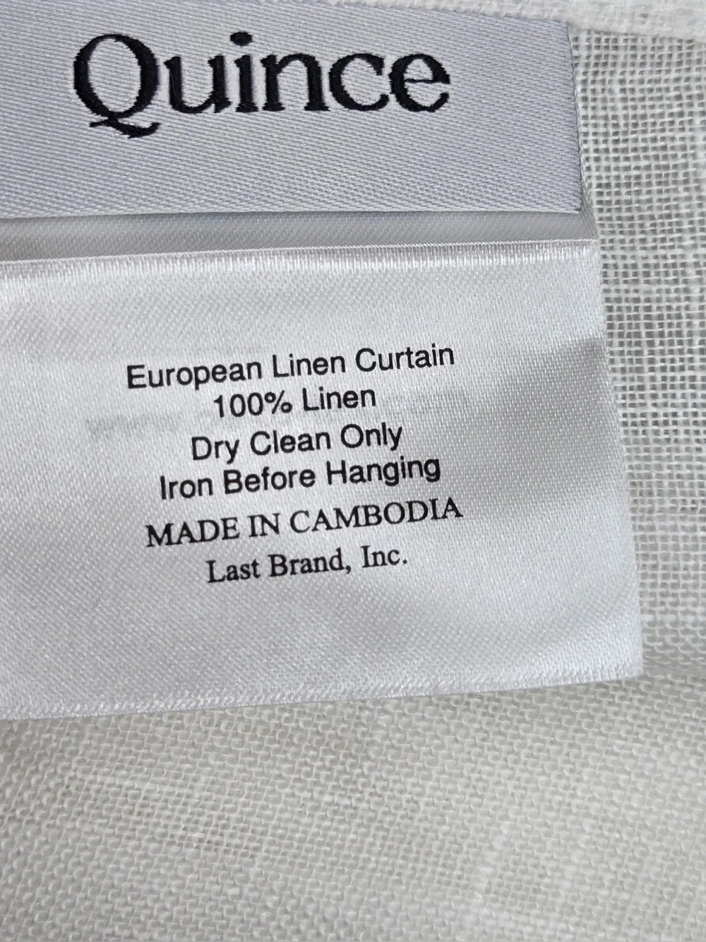 NWT QUINCE Set Of 4 48x84 European Linen Sheer Curtains White 0304